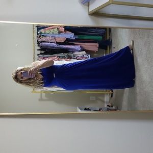 Lauren Ralph Lauren Evenings Royal Blue V Neck Sleeveless Rhinestone Accent Sz 4